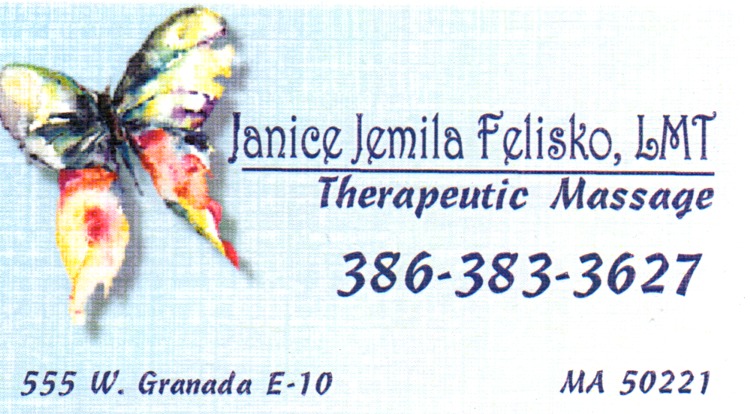 Janices massage therapist business page